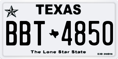 TX license plate BBT4850