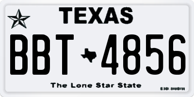 TX license plate BBT4856