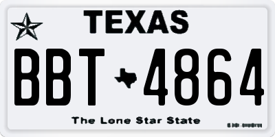 TX license plate BBT4864