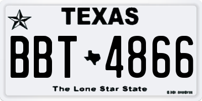 TX license plate BBT4866