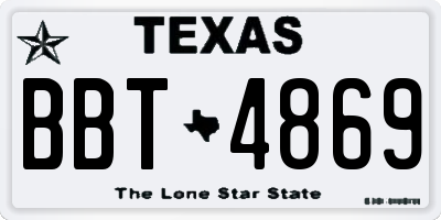 TX license plate BBT4869