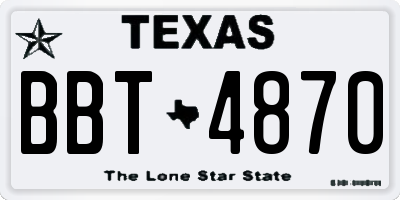 TX license plate BBT4870