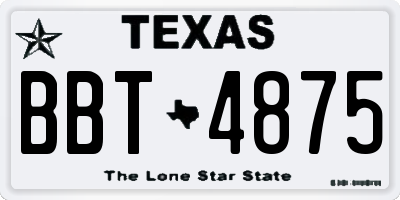 TX license plate BBT4875