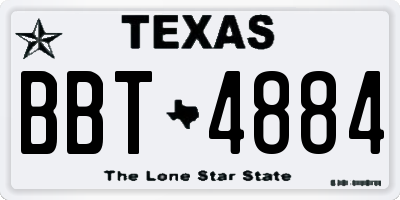 TX license plate BBT4884