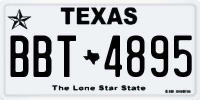 TX license plate BBT4895