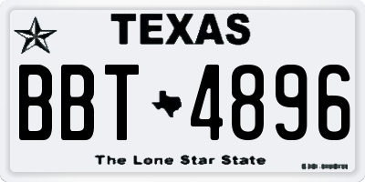 TX license plate BBT4896