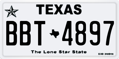TX license plate BBT4897