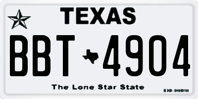 TX license plate BBT4904