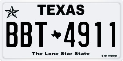 TX license plate BBT4911