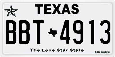 TX license plate BBT4913