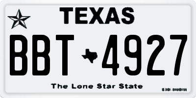 TX license plate BBT4927