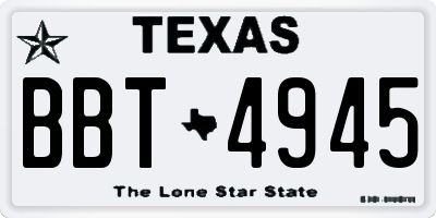 TX license plate BBT4945