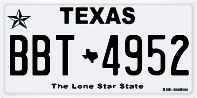 TX license plate BBT4952