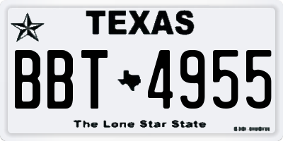 TX license plate BBT4955