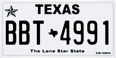 TX license plate BBT4991