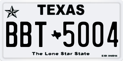 TX license plate BBT5004