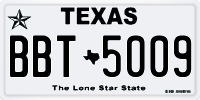 TX license plate BBT5009