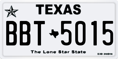 TX license plate BBT5015