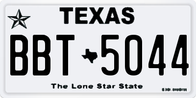 TX license plate BBT5044
