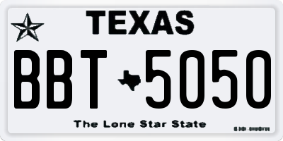 TX license plate BBT5050