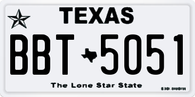 TX license plate BBT5051