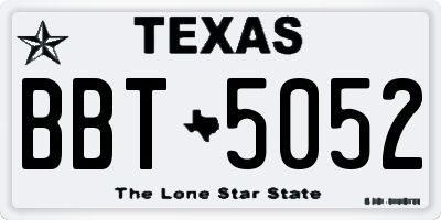 TX license plate BBT5052