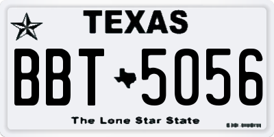 TX license plate BBT5056