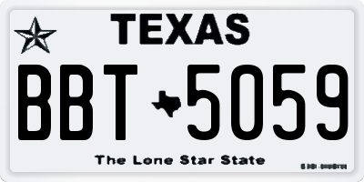 TX license plate BBT5059