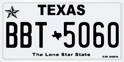 TX license plate BBT5060
