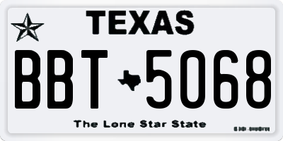 TX license plate BBT5068