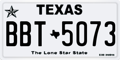 TX license plate BBT5073