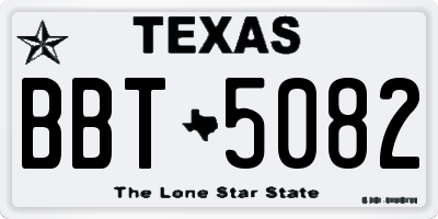 TX license plate BBT5082