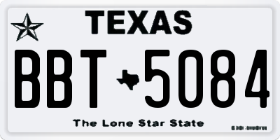 TX license plate BBT5084