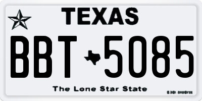 TX license plate BBT5085