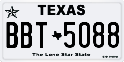 TX license plate BBT5088