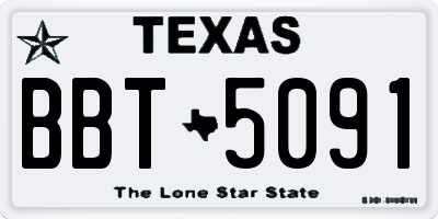 TX license plate BBT5091