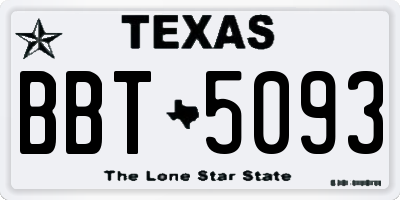 TX license plate BBT5093