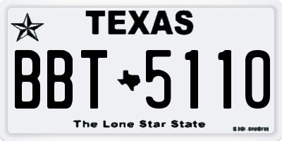 TX license plate BBT5110
