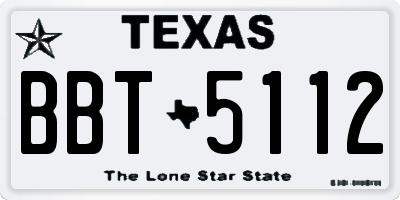 TX license plate BBT5112