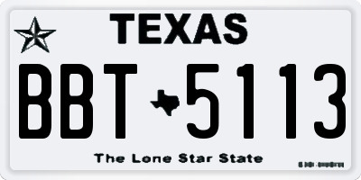 TX license plate BBT5113