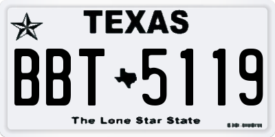 TX license plate BBT5119