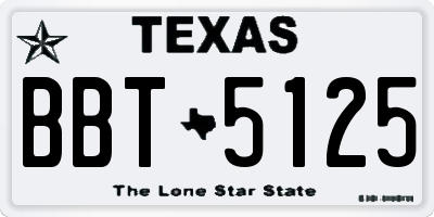 TX license plate BBT5125