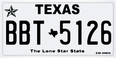 TX license plate BBT5126