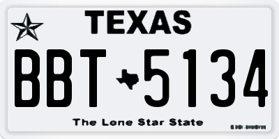 TX license plate BBT5134