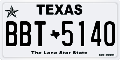 TX license plate BBT5140