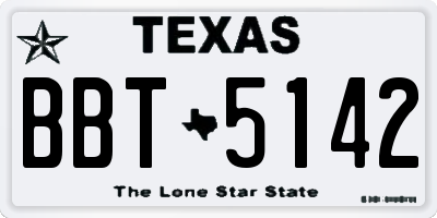 TX license plate BBT5142