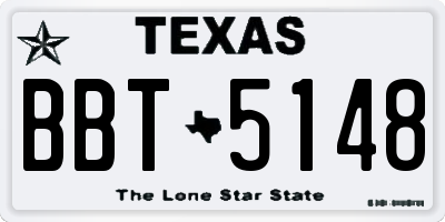 TX license plate BBT5148