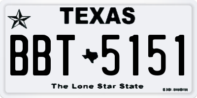 TX license plate BBT5151