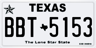 TX license plate BBT5153