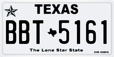 TX license plate BBT5161